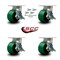 Service Caster 6'' Heavy Duty Green Poly on Cast Iron Caster Set with Brake and Swivel Lock, 4PK CRAN-SCC-KP92S630-PUR-GB-SLB-BSL-4 - alternate 4